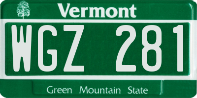 VT license plate WGZ281