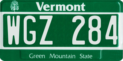 VT license plate WGZ284