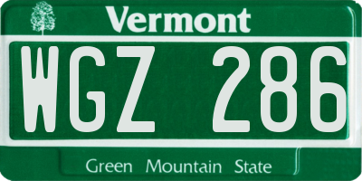 VT license plate WGZ286