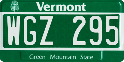 VT license plate WGZ295