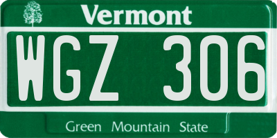 VT license plate WGZ306