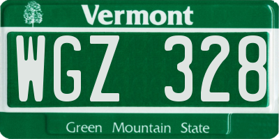 VT license plate WGZ328