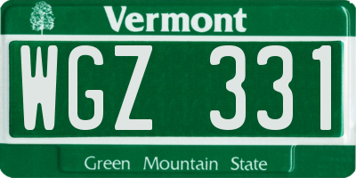 VT license plate WGZ331