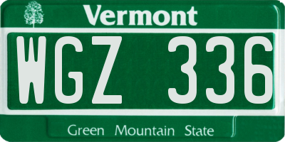 VT license plate WGZ336