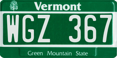 VT license plate WGZ367