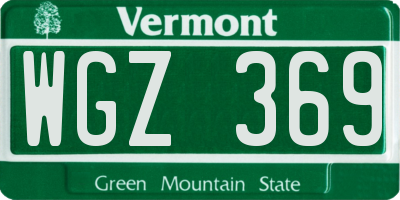 VT license plate WGZ369