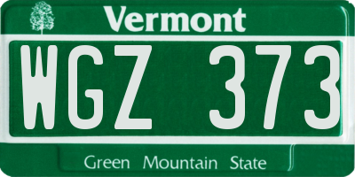 VT license plate WGZ373