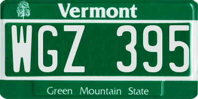 VT license plate WGZ395