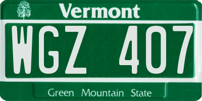 VT license plate WGZ407