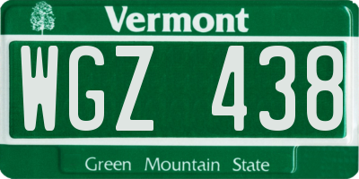 VT license plate WGZ438