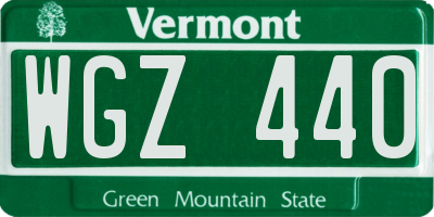 VT license plate WGZ440