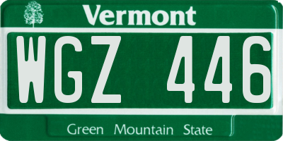 VT license plate WGZ446