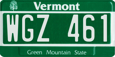 VT license plate WGZ461