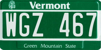 VT license plate WGZ467