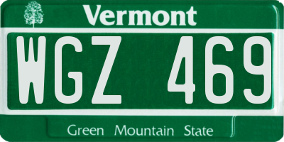 VT license plate WGZ469