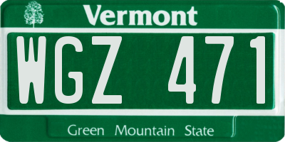 VT license plate WGZ471