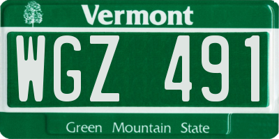 VT license plate WGZ491