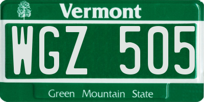 VT license plate WGZ505