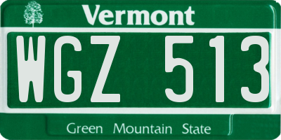 VT license plate WGZ513