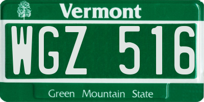 VT license plate WGZ516