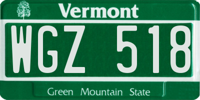 VT license plate WGZ518