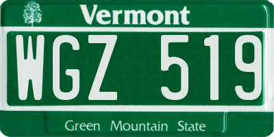 VT license plate WGZ519