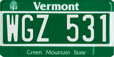 VT license plate WGZ531