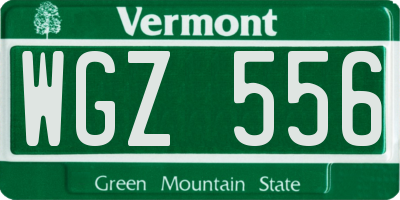 VT license plate WGZ556