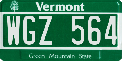 VT license plate WGZ564