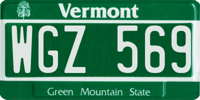 VT license plate WGZ569
