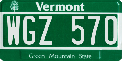 VT license plate WGZ570