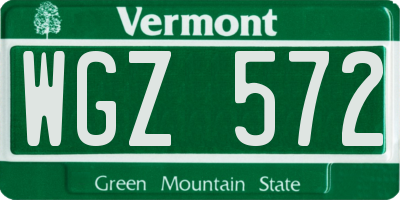 VT license plate WGZ572