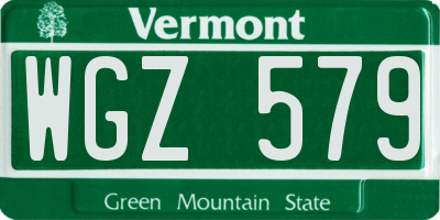 VT license plate WGZ579