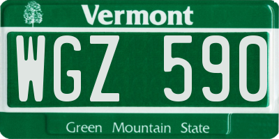 VT license plate WGZ590