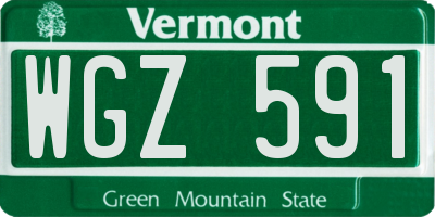 VT license plate WGZ591