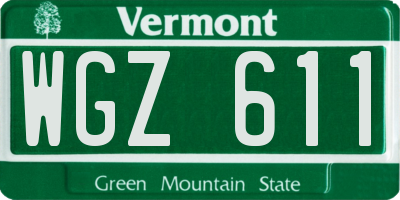 VT license plate WGZ611