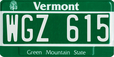 VT license plate WGZ615