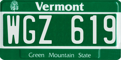 VT license plate WGZ619