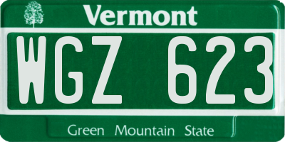 VT license plate WGZ623