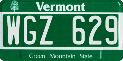 VT license plate WGZ629
