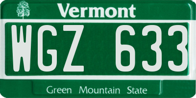 VT license plate WGZ633