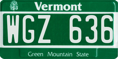 VT license plate WGZ636