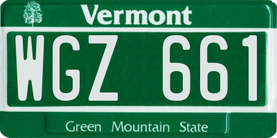 VT license plate WGZ661