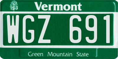 VT license plate WGZ691