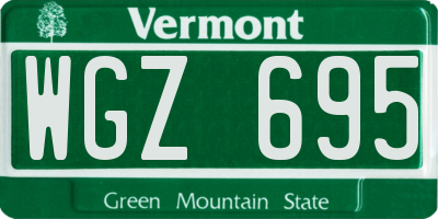 VT license plate WGZ695