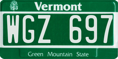 VT license plate WGZ697