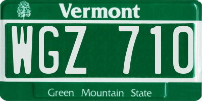 VT license plate WGZ710