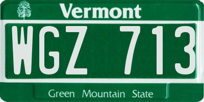 VT license plate WGZ713