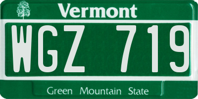 VT license plate WGZ719
