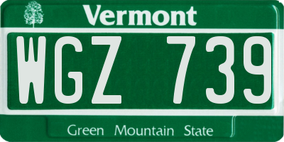 VT license plate WGZ739